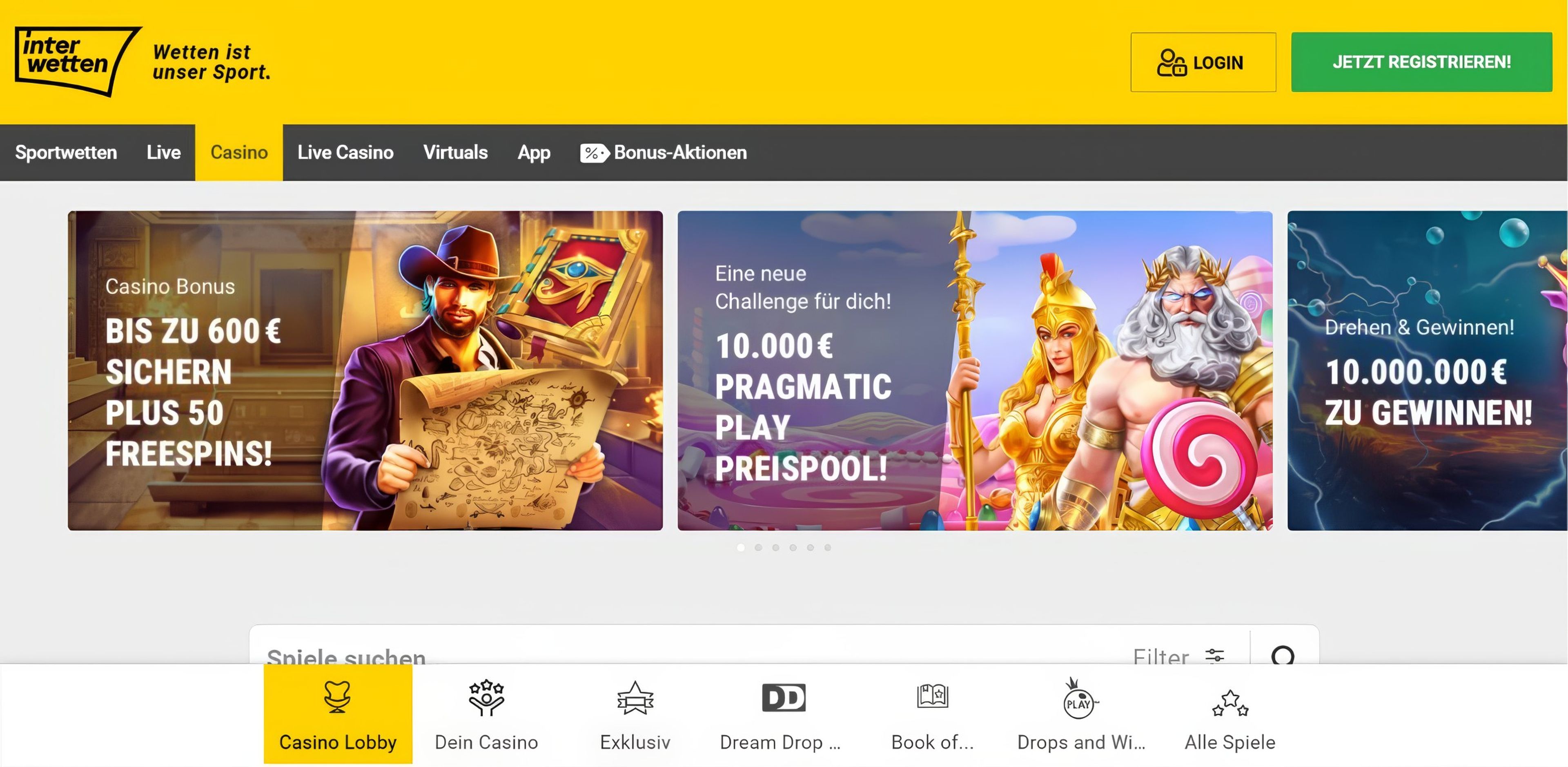 Interwetten desktop screenshot 1